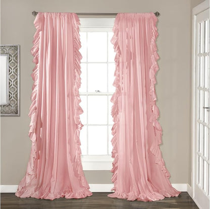Lush Decor Reyna Ruffle Window Curtain Panel Set, Living room, or Dining Room by LushDecor