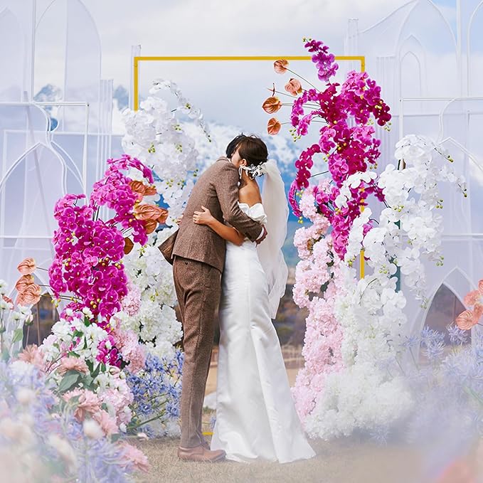 Asee'm 6.6FTx4FT Gold Wedding Arch Backdrop Stand Square Metal | Rectangular - Image 4