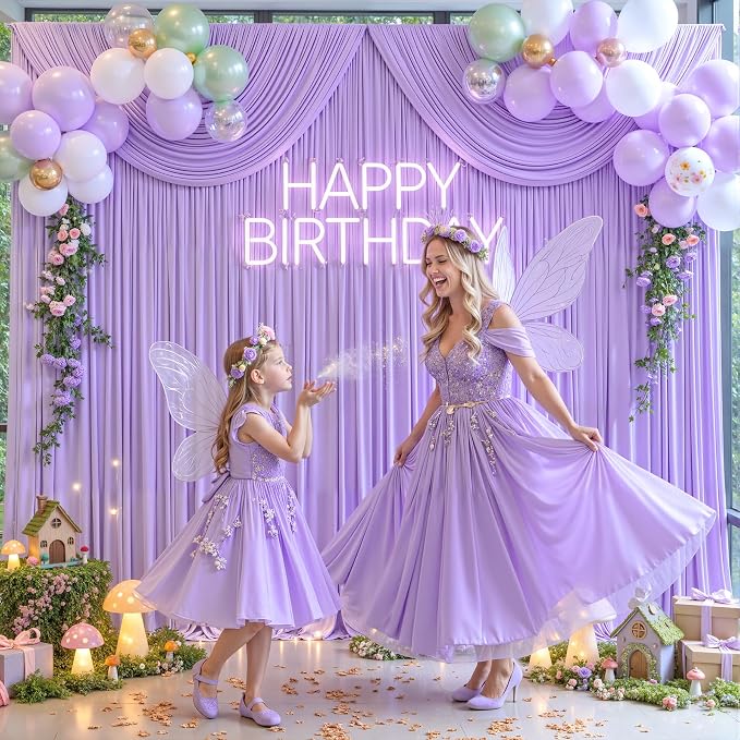 4 Panels Lavender Backdrop Curtains - Image 4