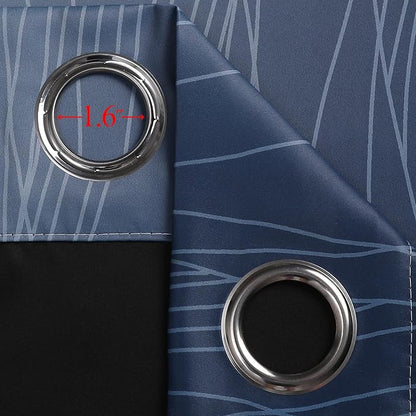 Black and Navy Blue Ombre Blackout Curtains 45 Inches Long, Full Room Darkening - Image 7