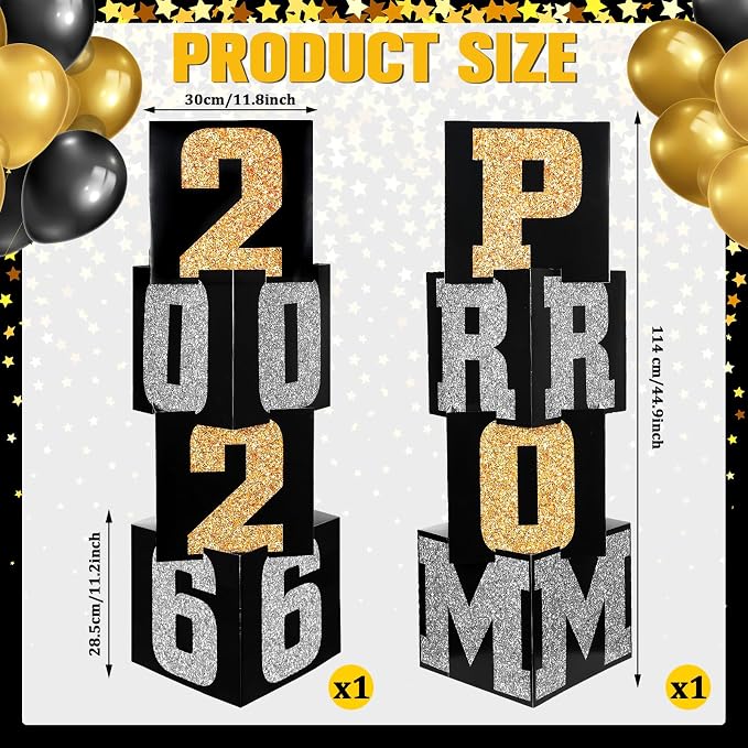 Queekay 8 Pcs Prom Column Standup Photo Booth Decorations 2026 Prom Backdrop - Image 4