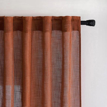 MIULEE Burnt Orange Fall Kitchen Curtains 36 Inch Length 2 Panels Farmhouse | - Image 6