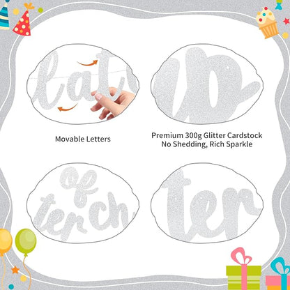 Pre-Strung Congratulations Banner New Chapter & Journey Hanging Garland Glitter - Image 3