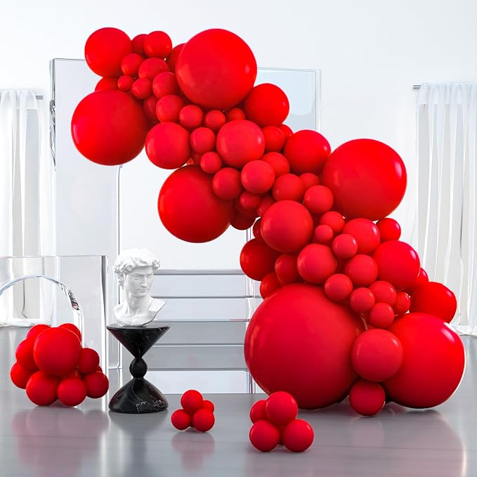 PartyWoo Red Balloons 100pcs Different Sizes of 36 18 12 10 5 Inch | Balloons by PartyWoo