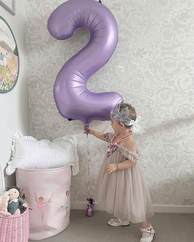 2 Balloon - Lilac Birthday Number Balloons, 40 Inch Decorations Men Women | - Image 4