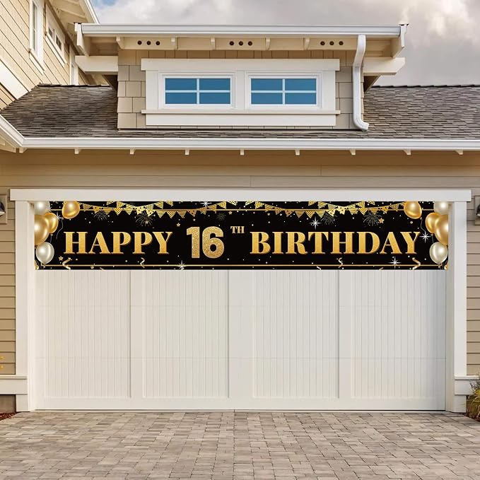 Large Happy 16th Birthday Decoration Banner, 16th Birthday Party Decorations - Image 6