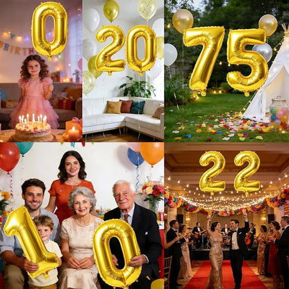 40 Inch Number 75 Balloons for 75th Birthday Party Decorations, 0-100 Gold - Image 7