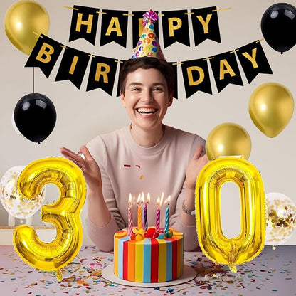 Gold 30th birthday decorations for him Men - Image 8