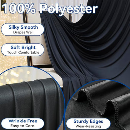 60×14ft Wrinkle Free Black Backdrop Curtain - Image 2