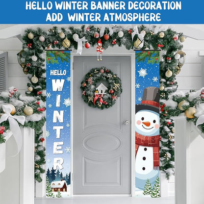 Preboun 4 Pairs Seasonal Door Banners Decorations Set Fall Porch Signs Banners - Image 6