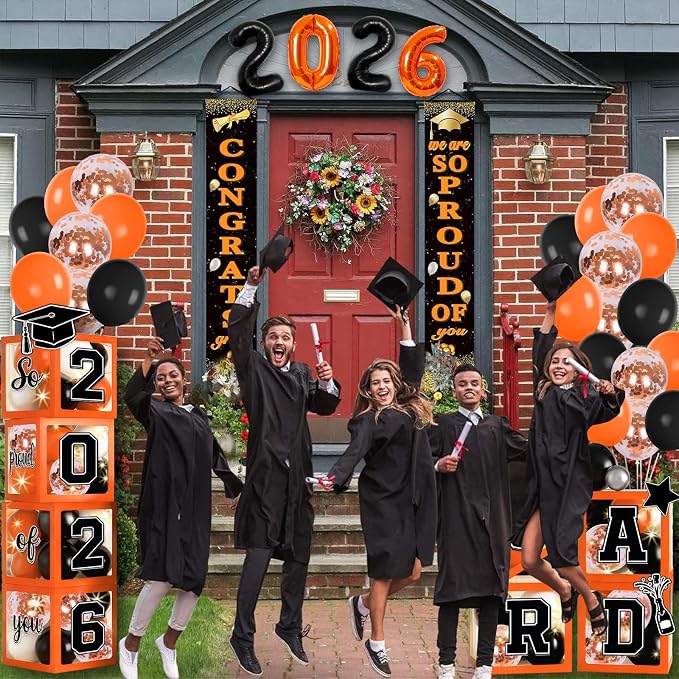 2026 Graduation Balloon Boxes Decorations – Clear Balloon Box Stack - Image 5