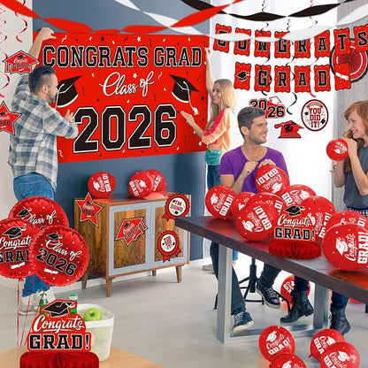 Red Themed 2026 Graduation Decorations Set - Image 4