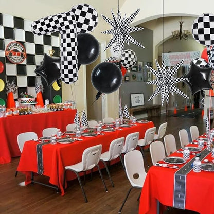 TONIFUL 7th Birthday Balloons Kit 40 Inch Checkered Number 7 Foil Balloon | - Image 6