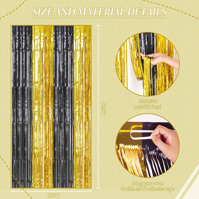DECOCKRAT 3 Pack Foil Fringe Backdrop - Image 3