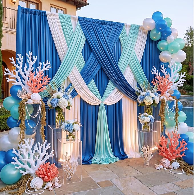 20ft×12ft Royal Blue Backdrop Curtain - Image 2