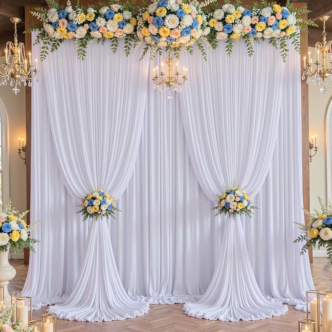 10ft×12ft Wrinkle Free White Backdrop Curtain - Image 7