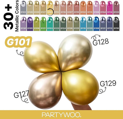PartyWoo Gold Balloons 127pcs Different Sizes of 36 18 12 10 5 Inch | Balloons - Image 4