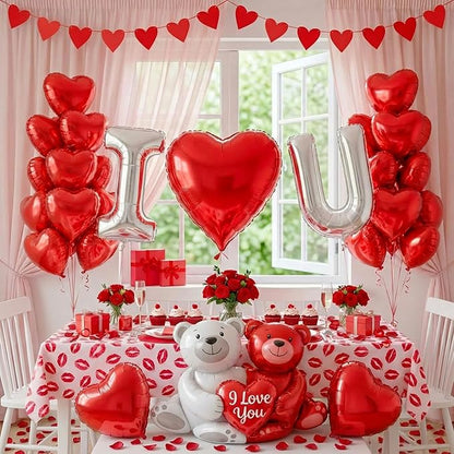 I Love You Balloons red silver balloon heart Little Bear mylar balloons red by KozeeBalloons%E2%80%94%E2%80%94ColorMatters