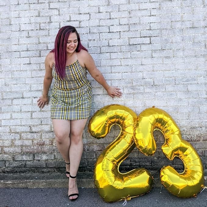 Gold Number 70 Birthday Balloons, 40 Inch Large Gold Mylar Foil Number 7 & 0 - Image 4