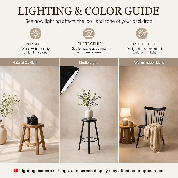 Abstract Photography Backdrop for Photoshoot, Light Beige, No Stand | - Image 4
