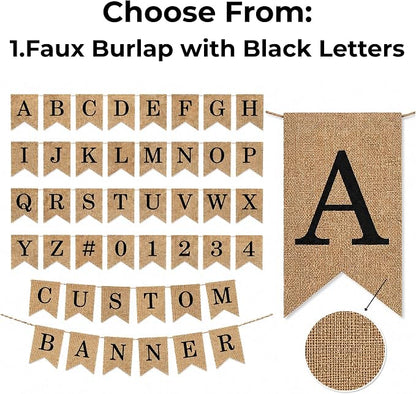 Custom Banner with Letters – Personalized Burlap or White Canvas Banner - Image 2