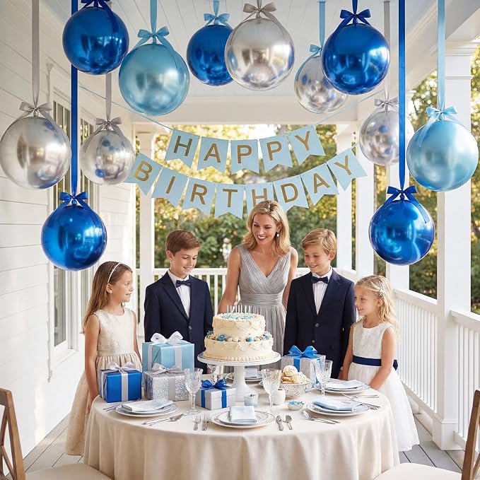 Jenaai 30 Set Round Foil Balloons Bulk 22 Inch 4d Metallic Giant Balloons Set - Image 5