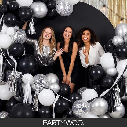 PartyWoo Black Balloons 101pcs Matte Latex Helium Balloons 12 Inch | Baby - Image 5