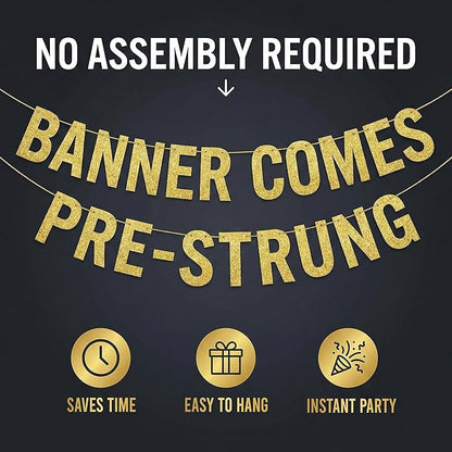 Pre-Strung Cheers to 10 Years Silver Glitter Banner - Image 5
