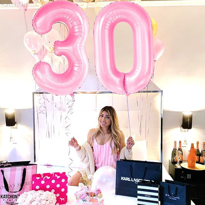 KatchOn Light Pink 0 Balloon 40 Inch | Pink Balloons, Zero Balloon, Light Pink - Image 6