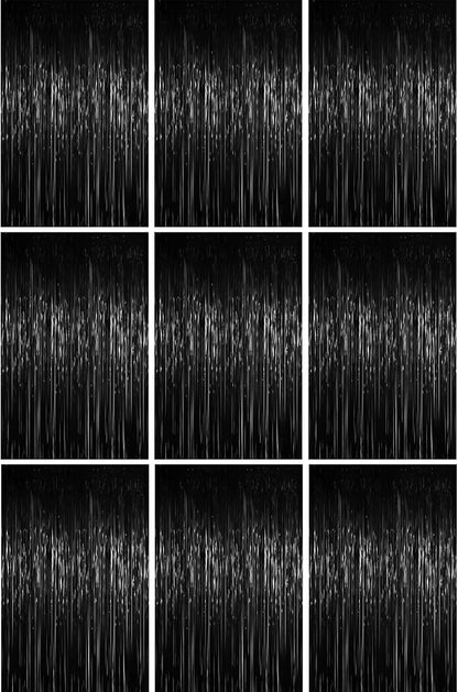 Voircoloria Black Foil Fringe Backdrop Curtains, Birthday Party Decorations by Voircoloria