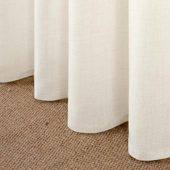 YoungsTex 68 Inch Length Ivory Linen Curtains - Image 8