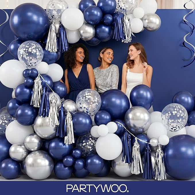 PartyWoo Navy Blue Balloons 140pcs Dark Blue Color 18 12 10 5 Inch | 18 12 10 5 - Image 5
