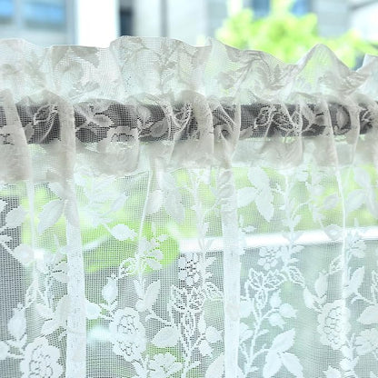 FINECITY Ivory Floral Lace Valance Curtain - Image 4