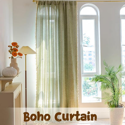 Sutuo Home Boho Curtain for Bedroom Living Room Nursery, Semi-Blackout French - Image 7