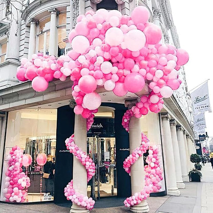 PartyWoo Pink Balloons 101pcs Pink Matte Latex Helium Balloons 12 Inch | Girl - Image 6