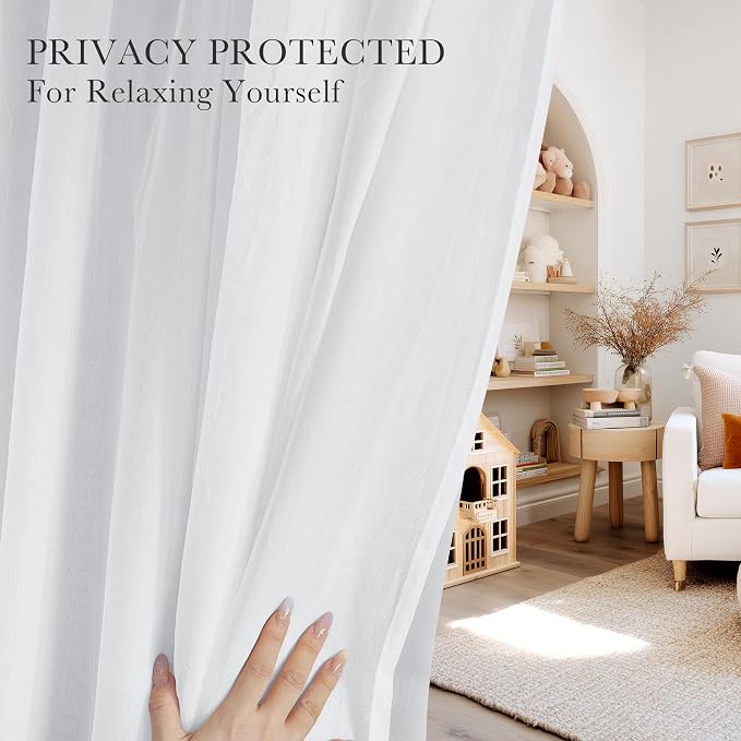 PONY DANCE Sheer Curtains 95 inches Long, 52 x 95 inches - Image 2