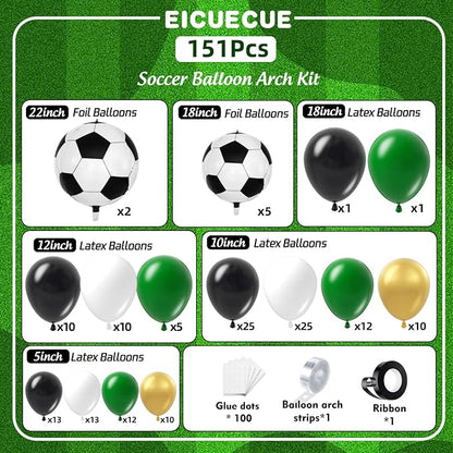 Soccer Balloons Garland Arch Kit 151Pcs - Image 2