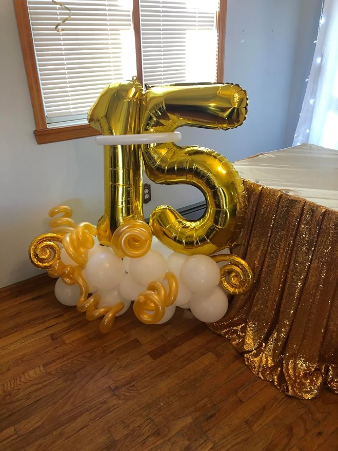 Number Balloons 15 Balloon Gold - Image 4