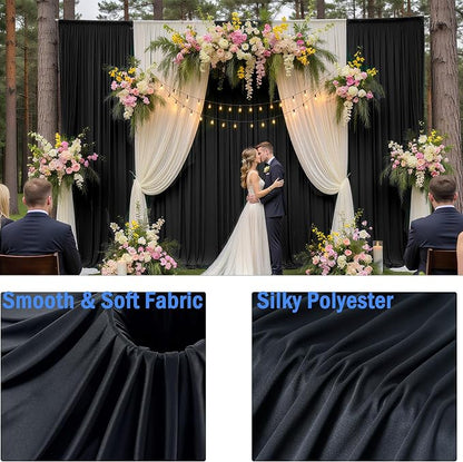 12ft x 10ft Black Backdrop Curtains - Image 5