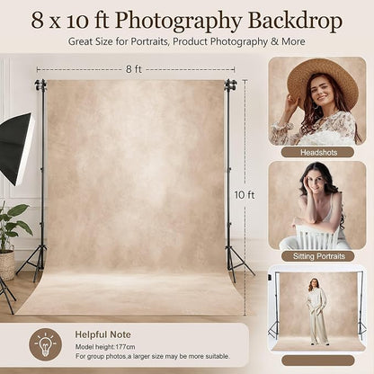 Abstract Photography Backdrop for Photoshoot, Light Beige, No Stand | - Image 3