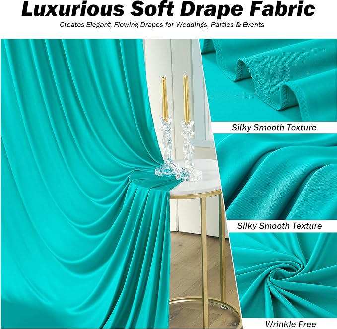 50x12 ft Turquoise Backdrop Curtains - Image 2