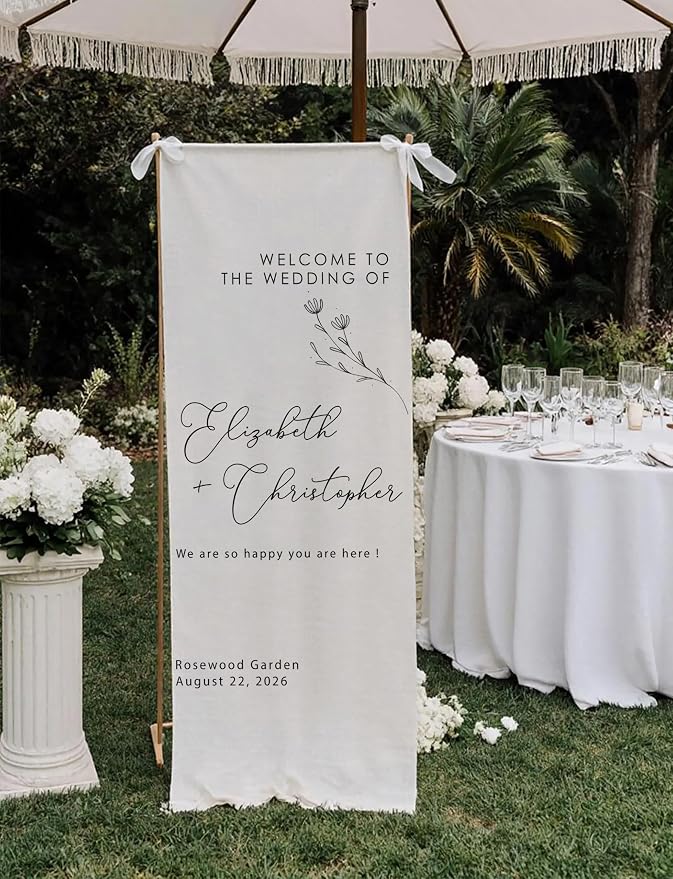 Personalized Linen Wedding Sign - Image 4