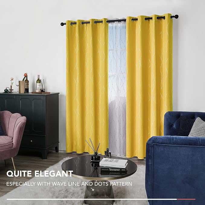 Deconovo Living Room Curtains 45 Inches Long, Thermal Insulated, Room Darkening - Image 6
