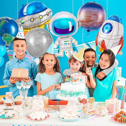6 Pcs Galaxy Balloons, Outer Space Spaceship Rocket Astronauts Balloon - Image 7