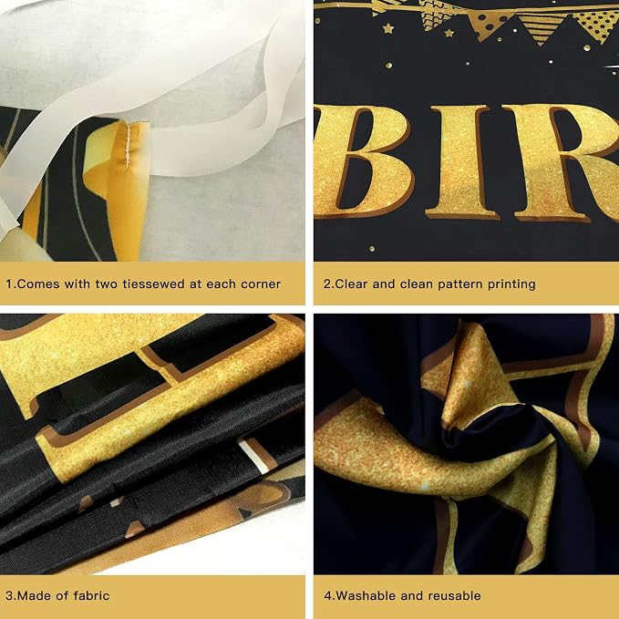 Large Happy 60th Birthday Decoration Banner, 60th Birthday Party Decorations - Image 4