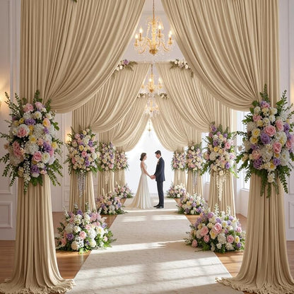 40ft×14ft Long Champagne Backdrop Curtain - Image 8