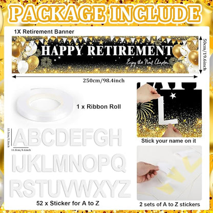 Happy Retirement Banner, Personalized Retire Banner - Image 2