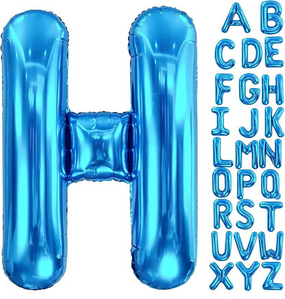 Letter H Balloon 40 Inch Blue, Giant Alphabet Foil Balloon, Big Mylar Party by Aeniaza