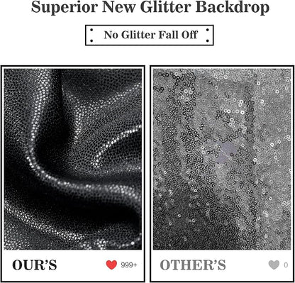 Outpain Thick 30 ft x 10 ft Black Sequin Backdrop Curtain - Image 2