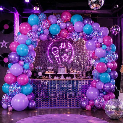 Hot Pink Blue Purple Balloons - Image 6